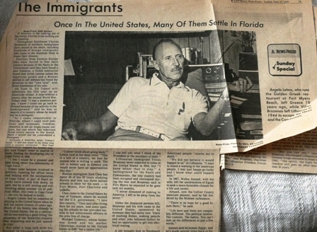 Didžiausiame Pietvakarių Floridos „Fort Myers News-Press“ dienraštyje (1975 m. birželio 15 d.) Vilius Bražėnas pristatomas kaip lietuvis, pasitraukęs nuo teroro „tik kokiems šešiems mėnesiams“. V. Bražėnas žurnalistui sako, kad „Amerikos žmonių apatija mane mirtinai gąsdina“. Atrodo, kad jis tą patį galėtų pakartoti apie mūsų dabartinius žmones