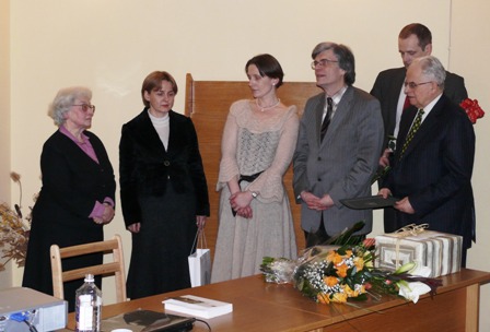 Jubiliatę sveikina Lietuvos mokslo tarybos atstovai