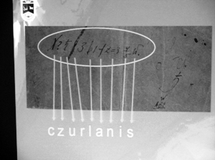 M. K. Čiurlionio grafiniame muzikos kūrinio užrašymo vaizde vietoj natų pamėgęs parašyti raides D. Kučinskas gavo monogramą 