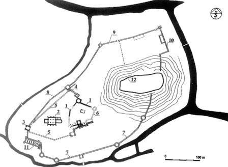 Žemutinės ir Aukštutinės pilių statinių XIII a. antrojoje pusėje – XIV a. pirmojoje pusėje planas
