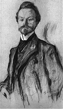 Poeto Konstantino Balmonto portretas (autorius dailininkas Valentinas Serovas, 1905 m.).