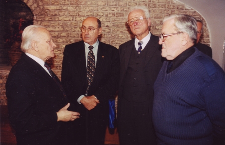 Prof. Jonas Kubilius su prof. Stasiu Vaitekūnu, prof. Kęstučiu Makariūnu ir dr. Algirdu Vincu Kanauka