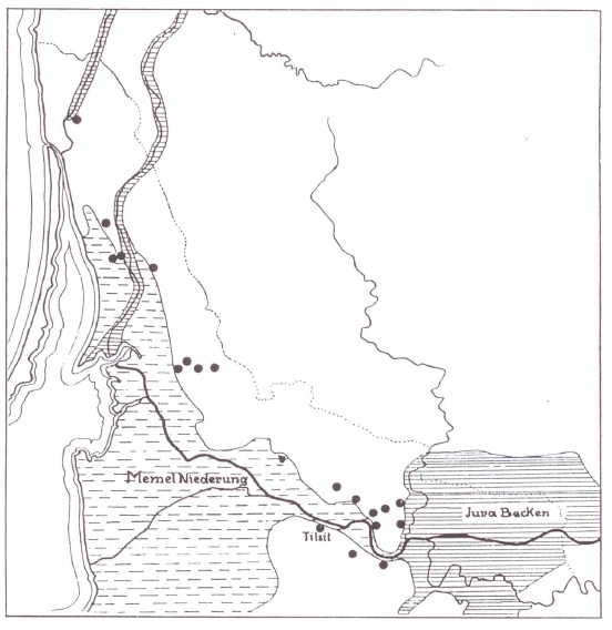1931 m. Jankūno straipsnio apie Kuršių marių kranto linijas iliustracija