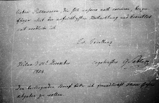 G. Sablerio parašas po 1854 m. iš Vilniaus rašytų laiškų