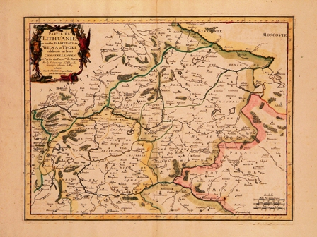 Lietuvos žemėlapis, parengė P. Keere, iš G. Mercatoriaus Atlas Minor, Amsterdamas, 1630–1673 m.